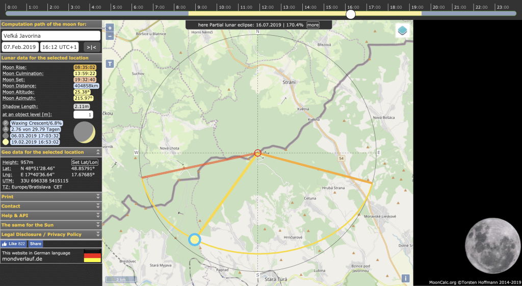 Photographing Landscapes at Night - MoonCalc