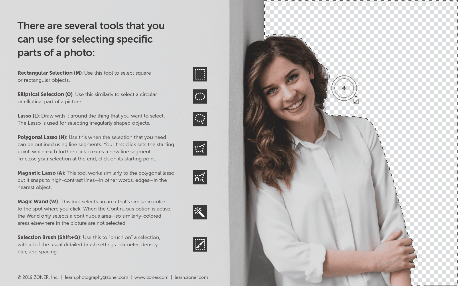 Infographic Selection Tools Learn Photography By Zoner Studio Infographic Selection Tools Learn Photography By Zoner Studio