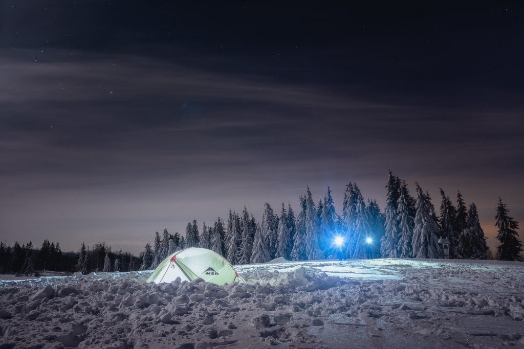Photographing Landscapes at Night - tent headlamps