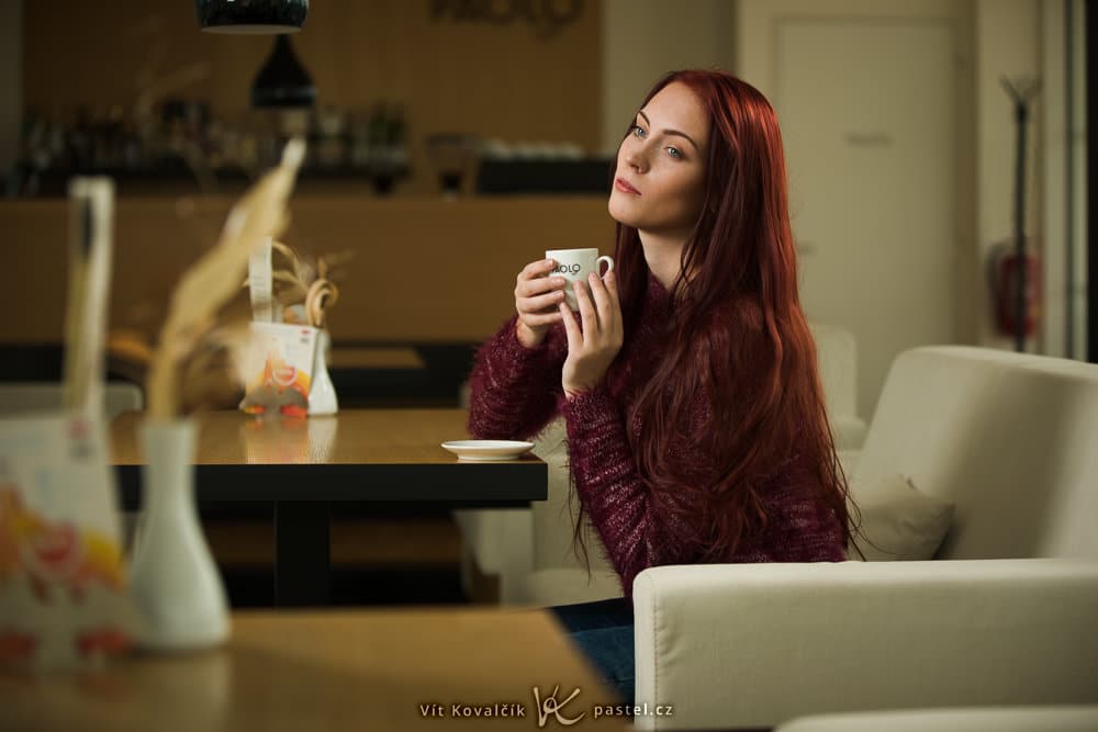 Photographing Models in Different Environments II - cafe 2