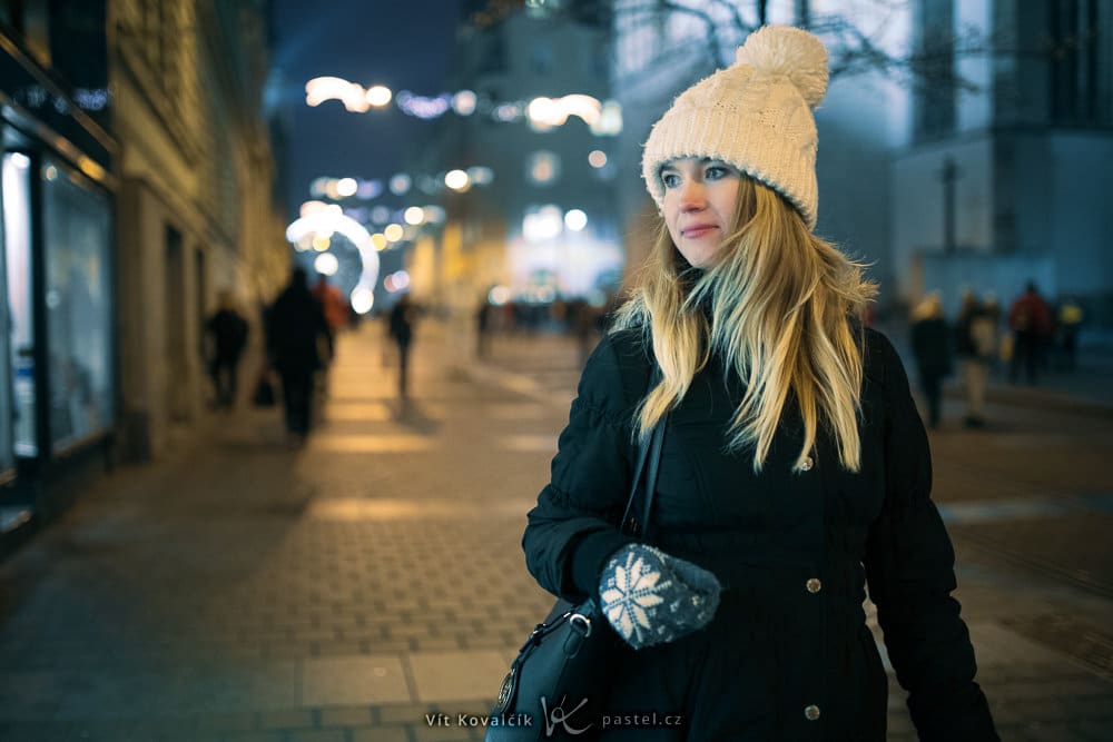 Photographing Models in Different Environments II - streets at night