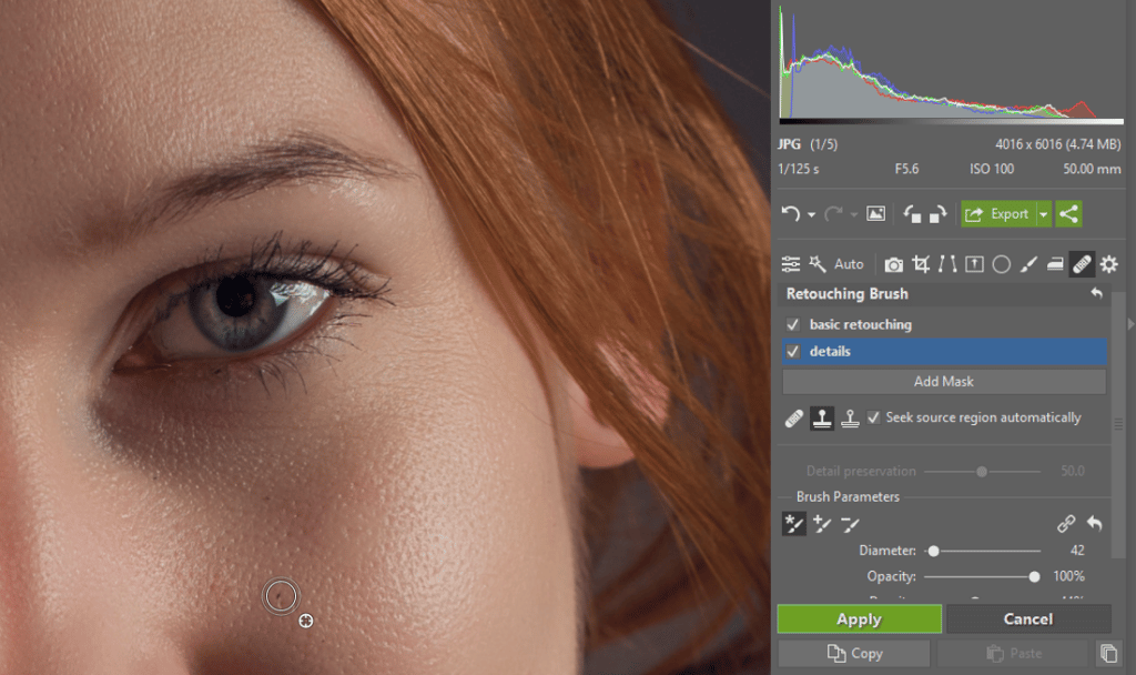 Portrait Retouching - eyeliner