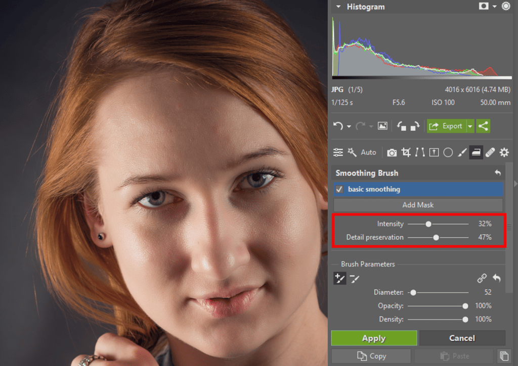 Portrait Retouching - settings