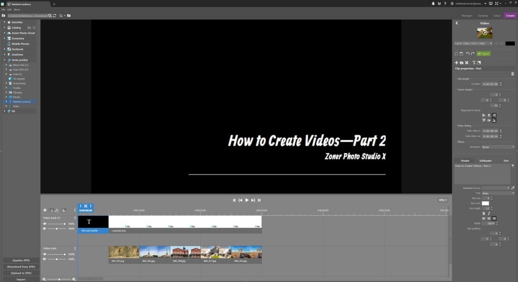 How to Create Videos in ZPS X - Part 2 - text