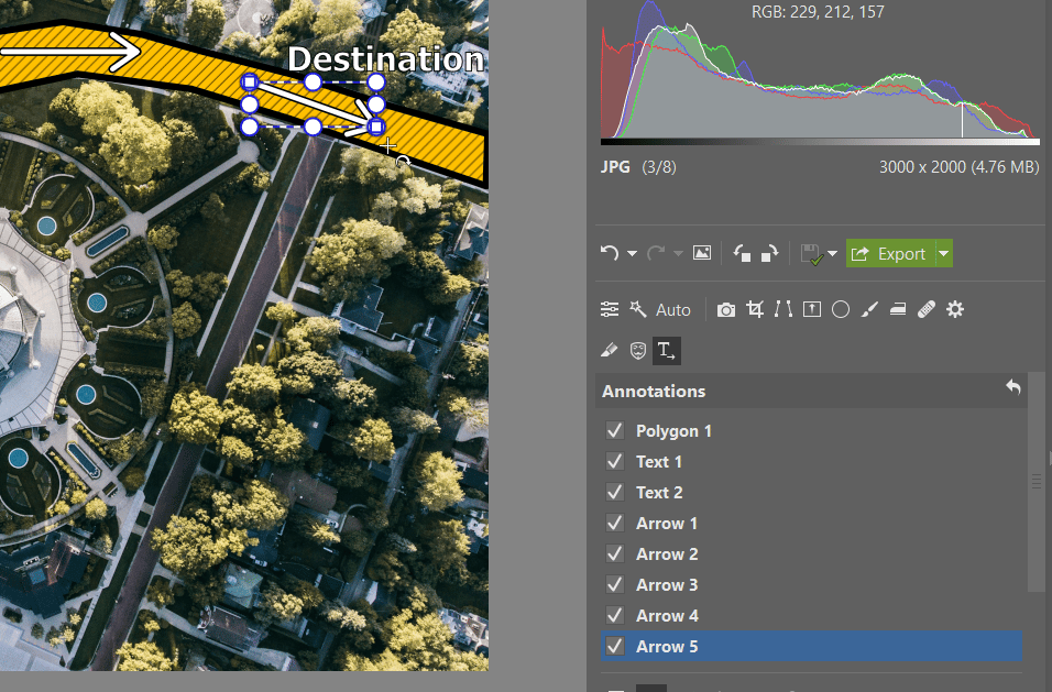 Annotations: Mark It, Describe It, Show the Way - arrow