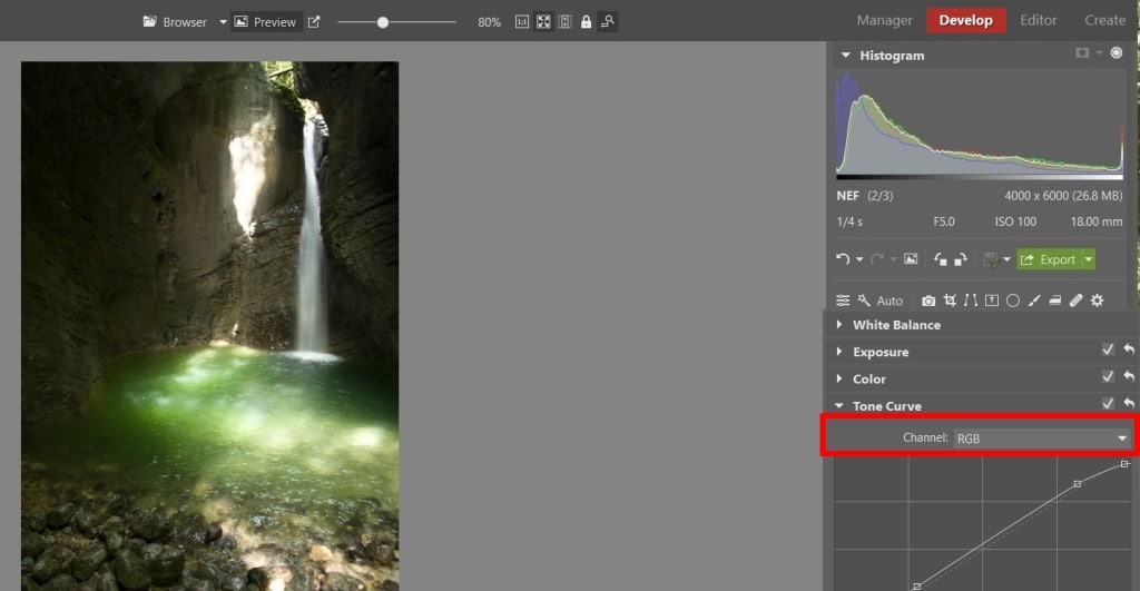 Guides for Editing Your Vacation Photos - tone curve