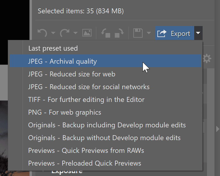The New Improved Export - panel