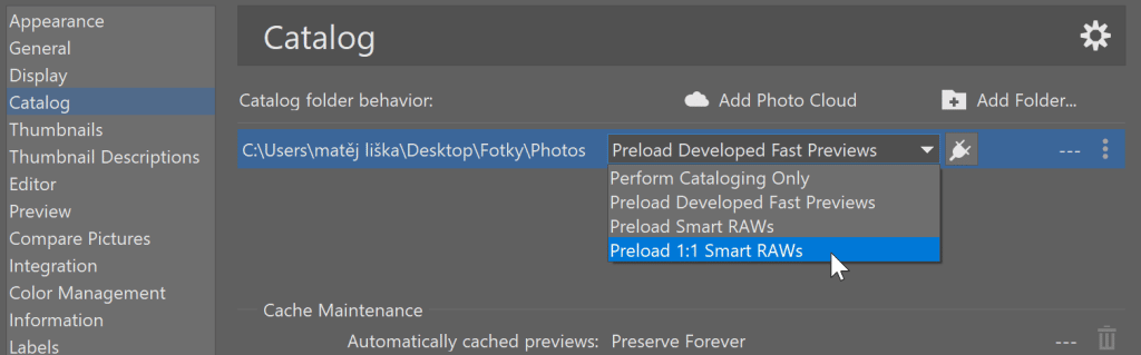 Full 1:1 Previews - preloading