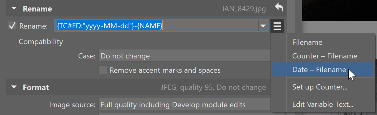 The New Improved Export - rename