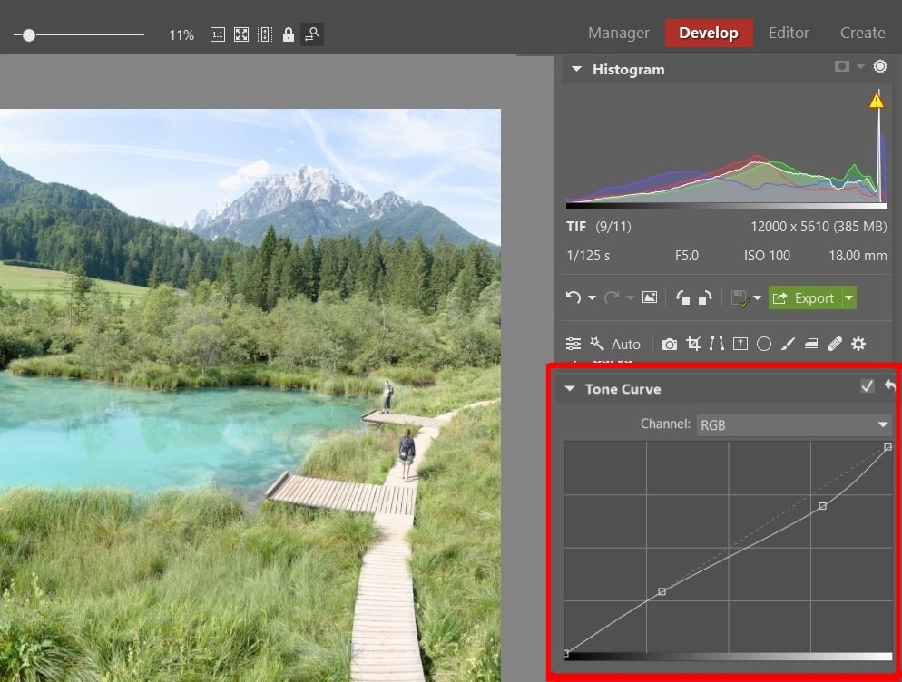 Guides for Editing Your Vacation Photos - tone curve