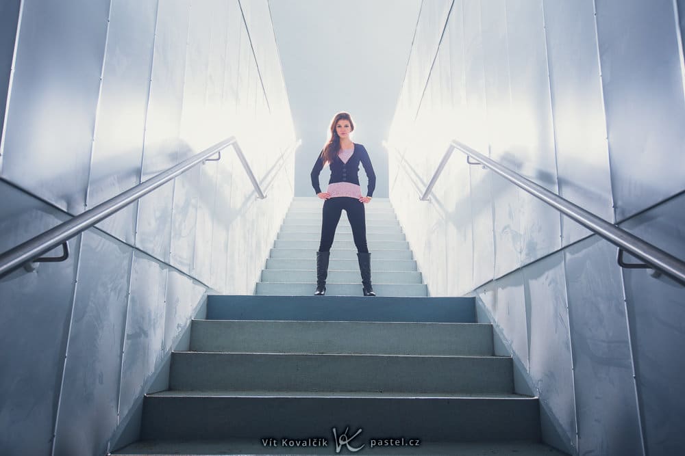 Foundations of Portrait Composition Part II - woman above staircase
