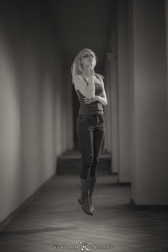 Foundations of Portrait Composition Part II - woman mid-jump