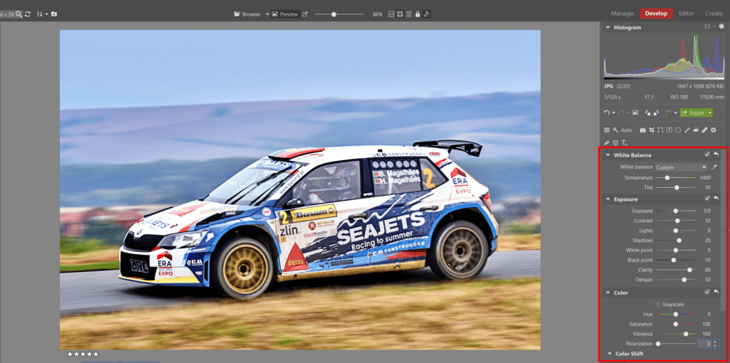 How to Edit Car Racing Photos - color editing