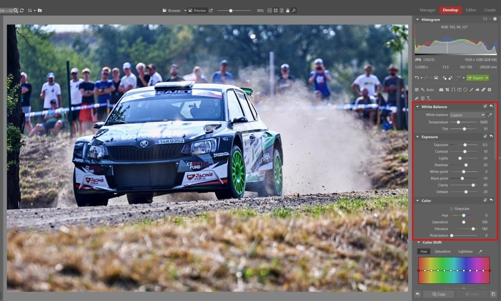 How to Edit Car Racing Photos - basic color changes