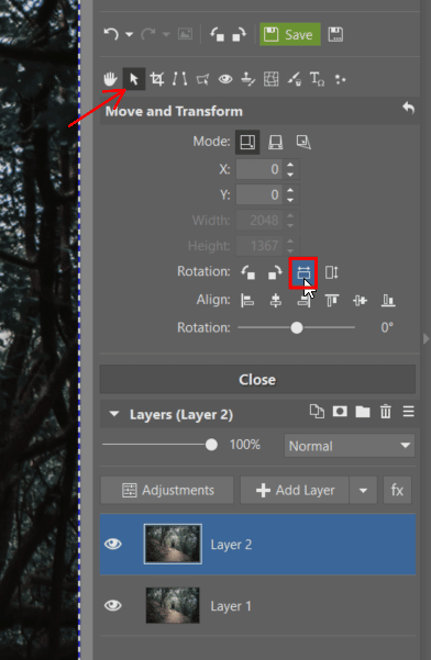 How to Get Perfect Symmetry - flipping layer in Zoner Studio