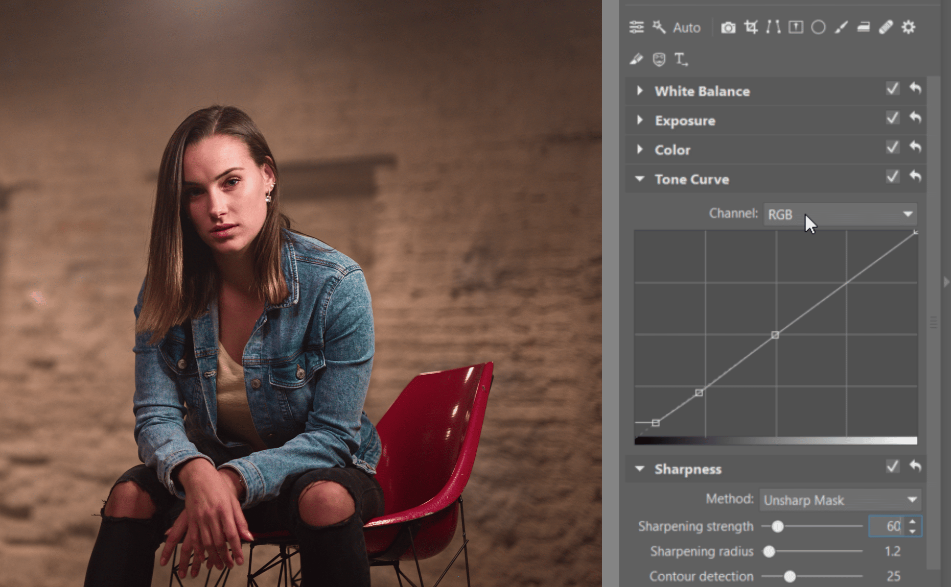 Try Editing a Nighttime Portrait - RGB curve