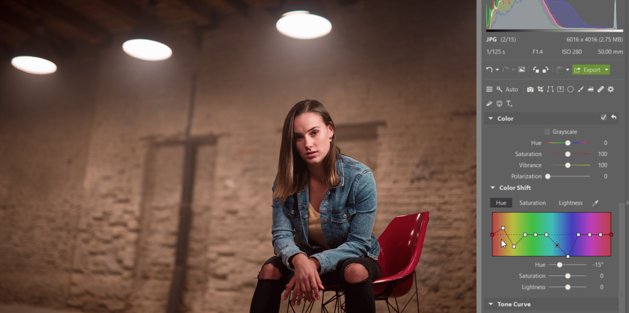 Try Editing a Nighttime Portrait - changing color values