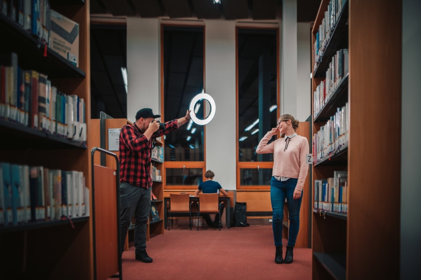 Portraits With an LED Ring Light - library