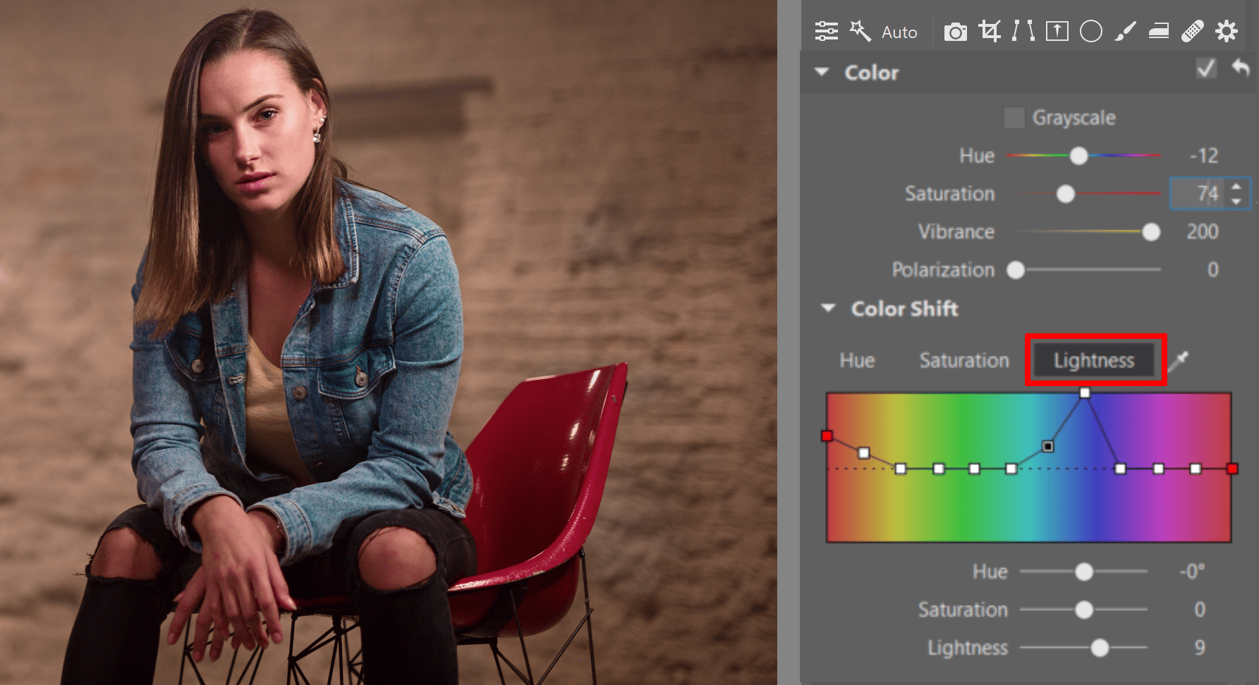 Try Editing a Nighttime Portrait - editing lightness