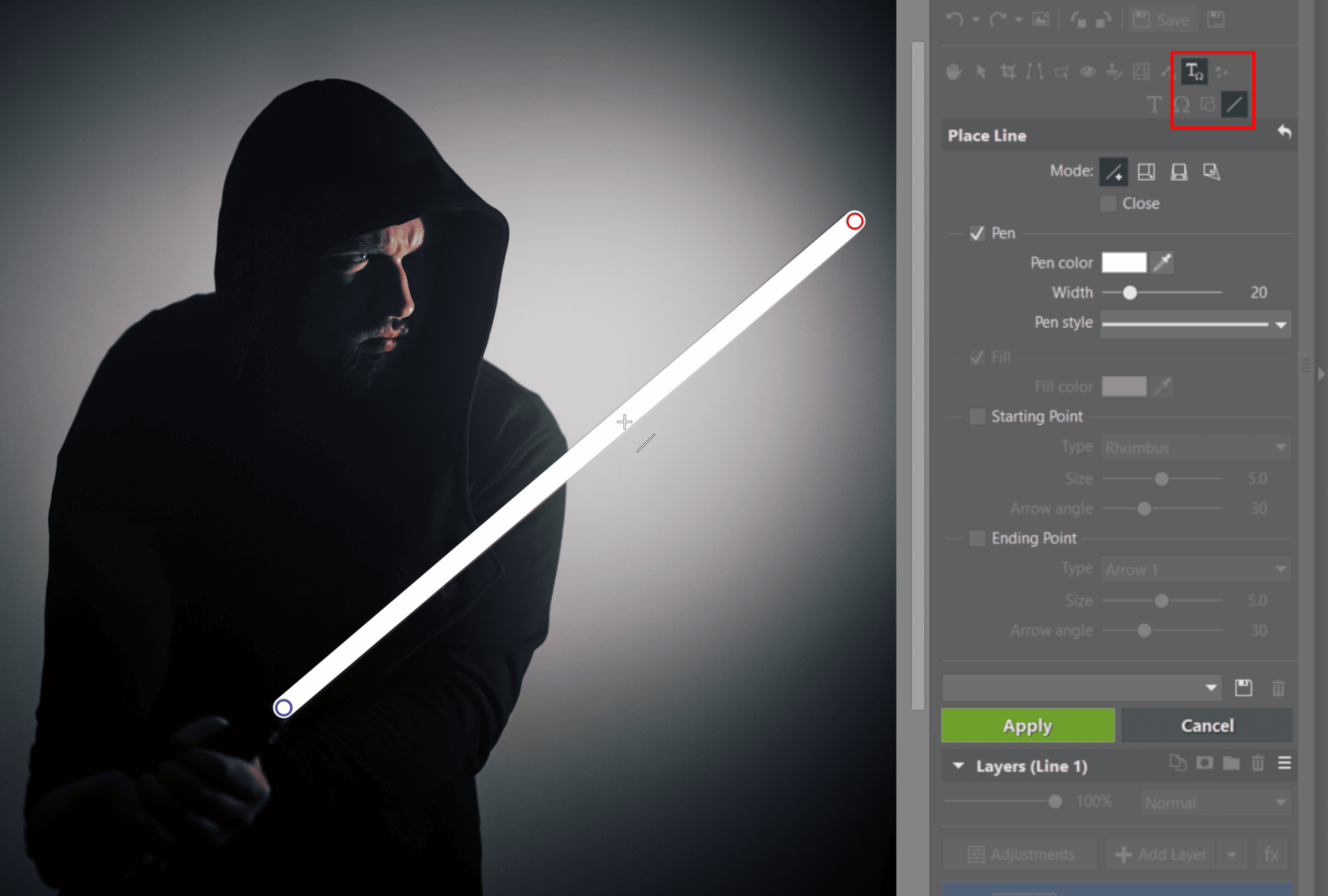 Create Your Own Lightsaber Photo - line