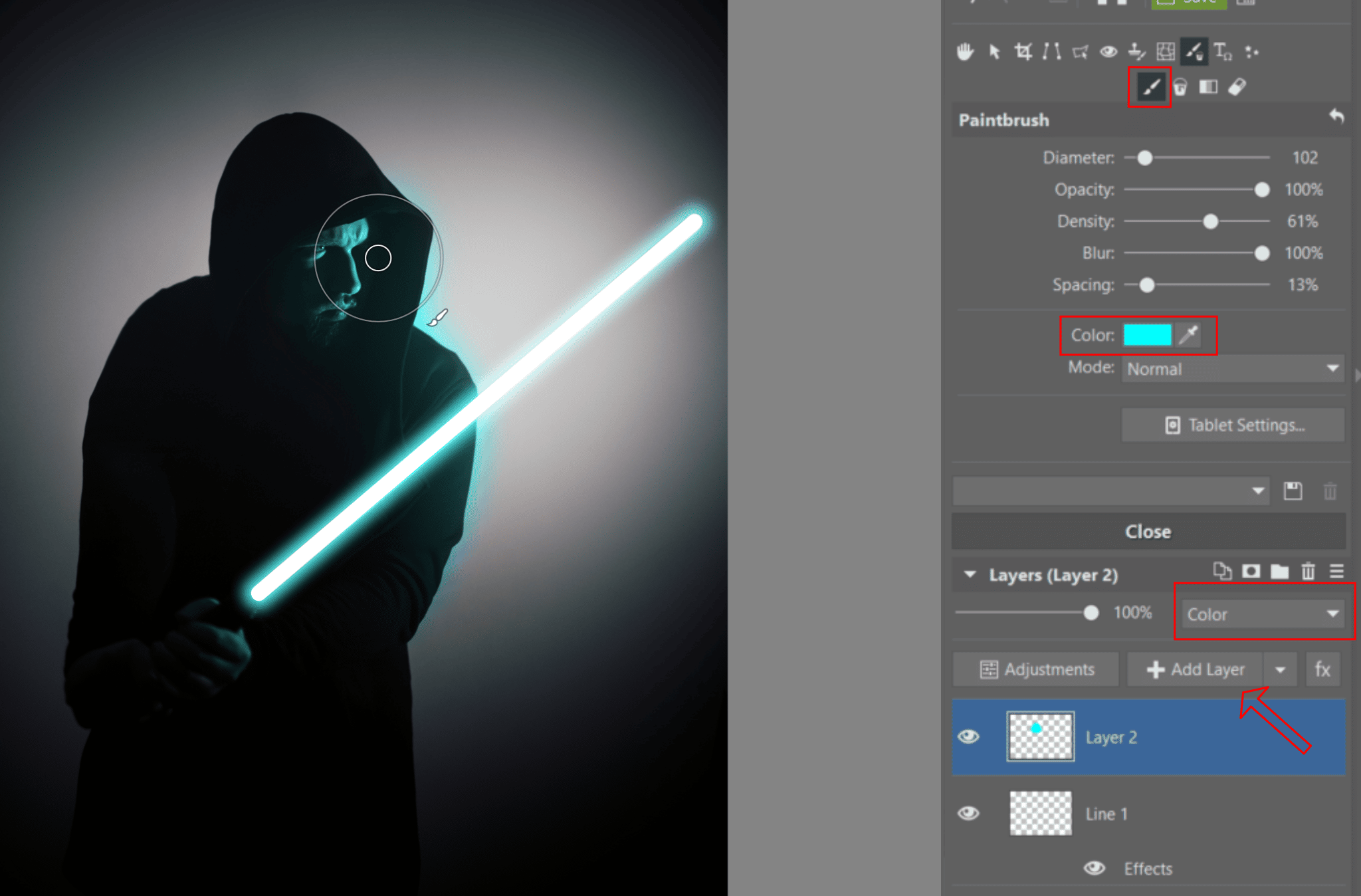 Create Your Own Lightsaber Photo - brush