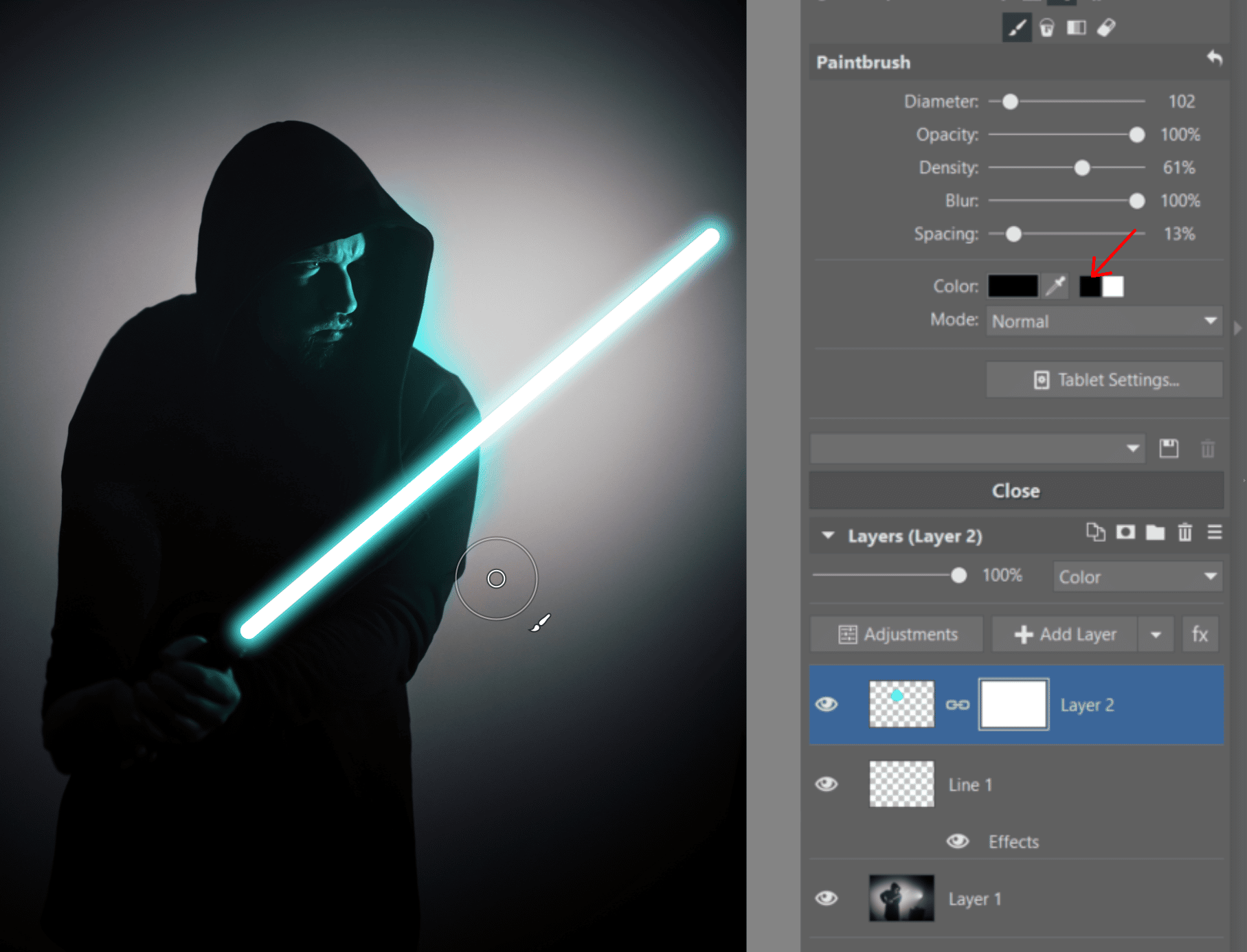 Create Your Own Lightsaber Photo - masking