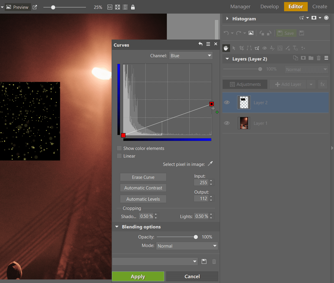 How to Add Snow to Your Photos: It’s Easy With Layers - adjusting curves