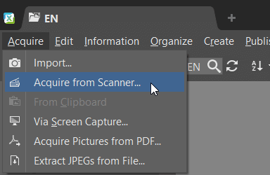 Make Old Documents More Readable: A Scanner and ZPS X Will Help - acquire function