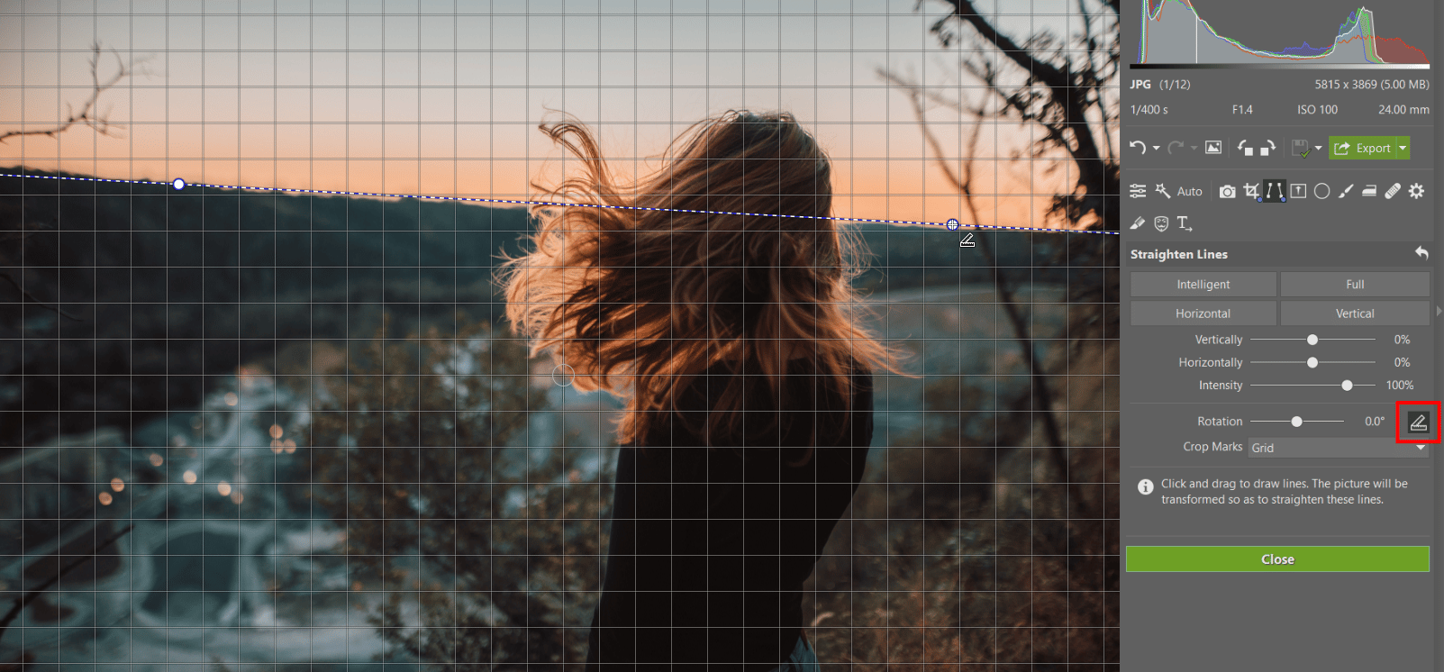Do you have a crooked photograph? Straighten your horizon and perspective.
