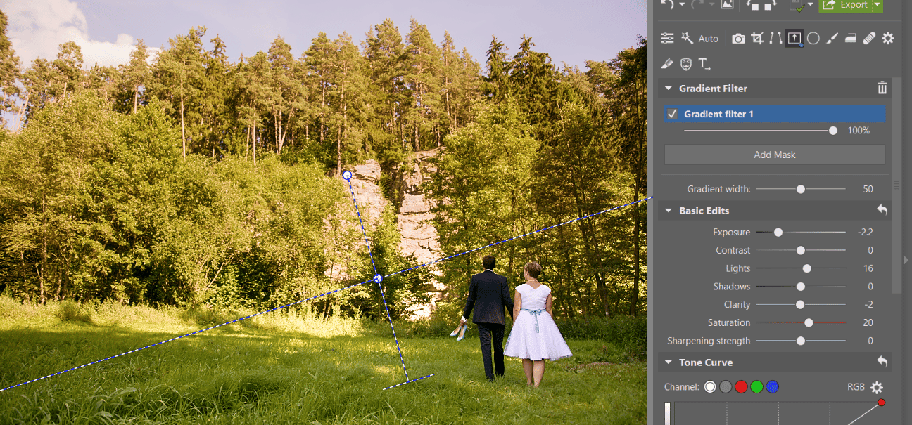 How to use the Gradient Filter when editing your photographs