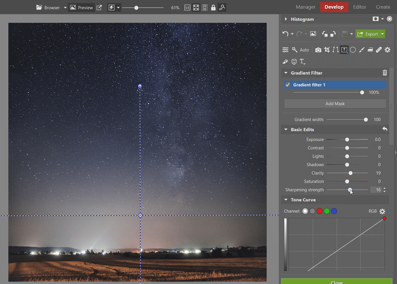 How to use the Gradient Filter when editing your photographs