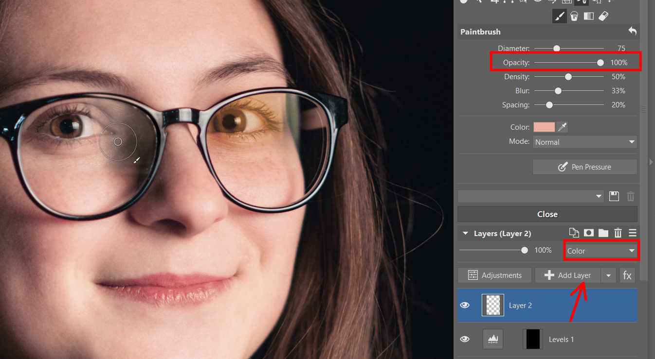 How to remove glare from eyeglasses and other glass objects. Use the Editor Module, masks, and layers.