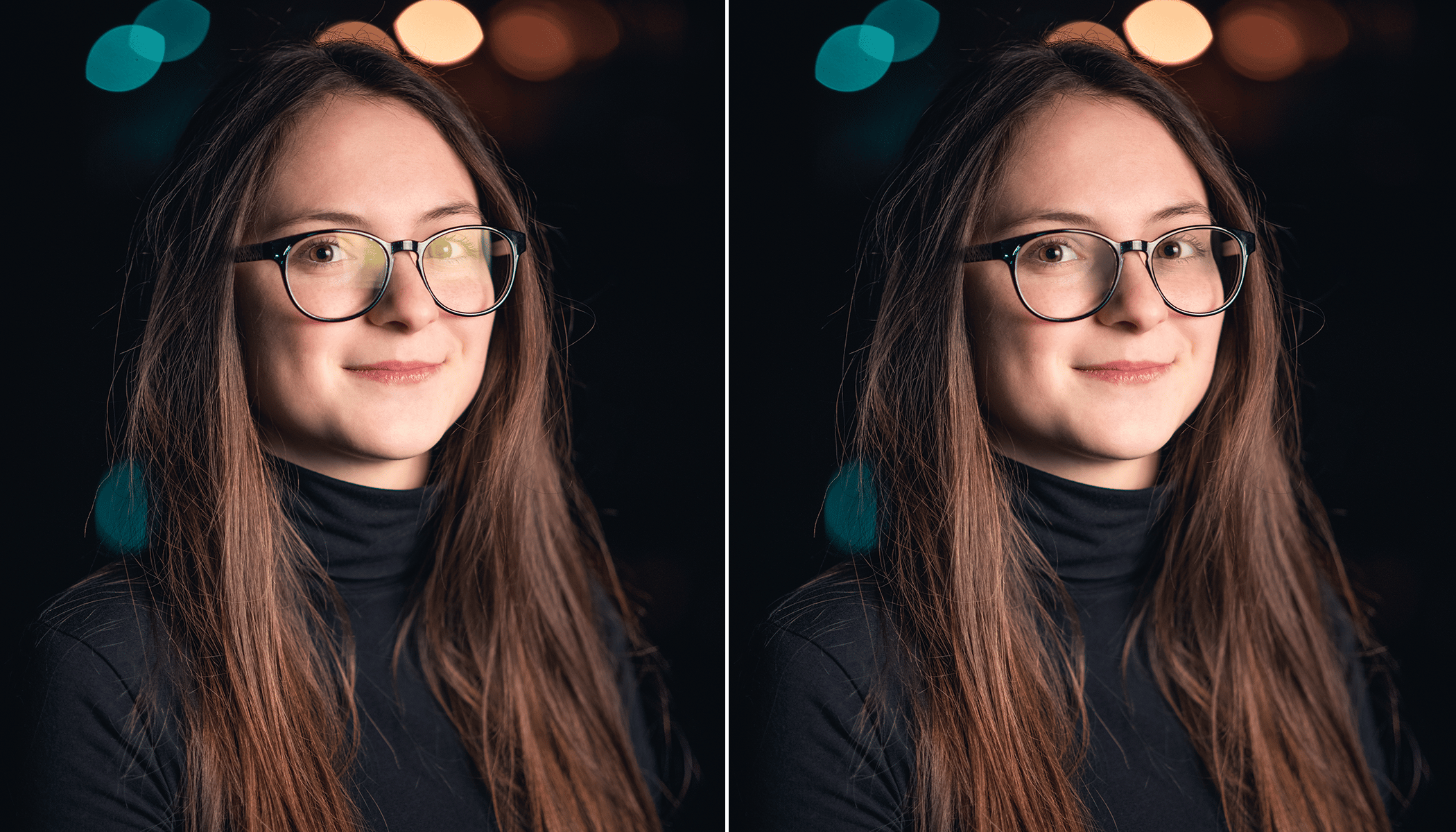 How to remove glare from eyeglasses and other glass objects. Use the Editor Module, masks, and layers.