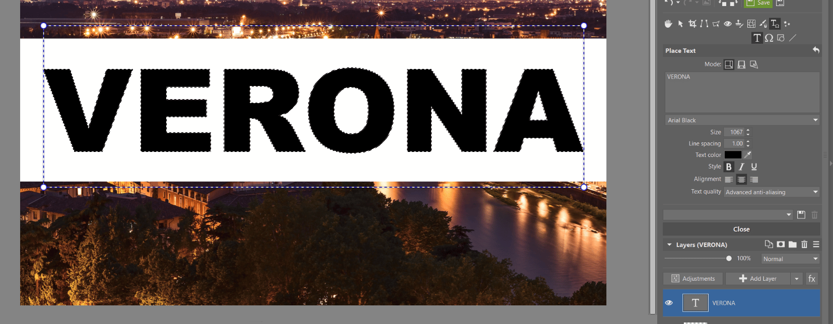 Add Transparent Text to your Photograph -Use the Editor Module and Layers