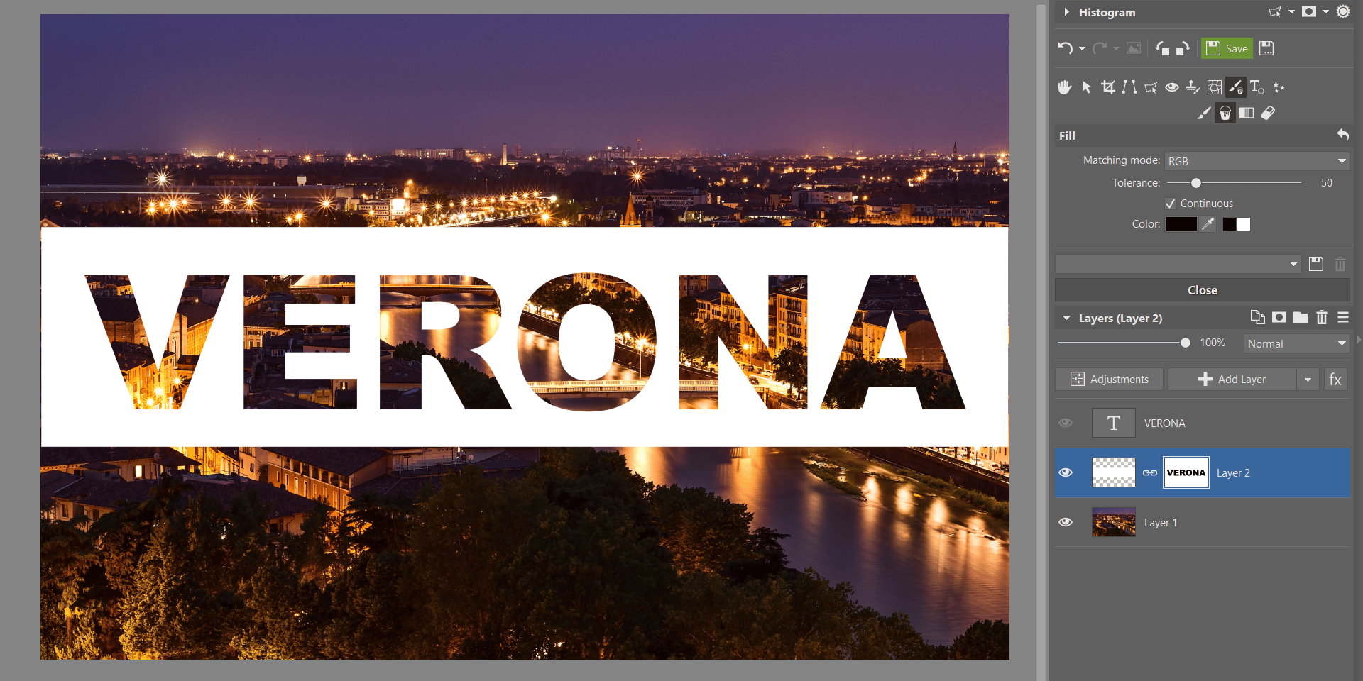 Add Transparent Text to your Photograph -Use the Editor Module and Layers