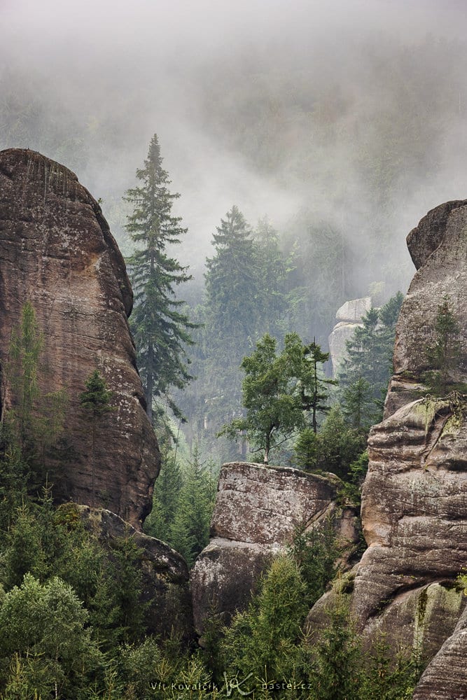 Rock Formations in the Fog