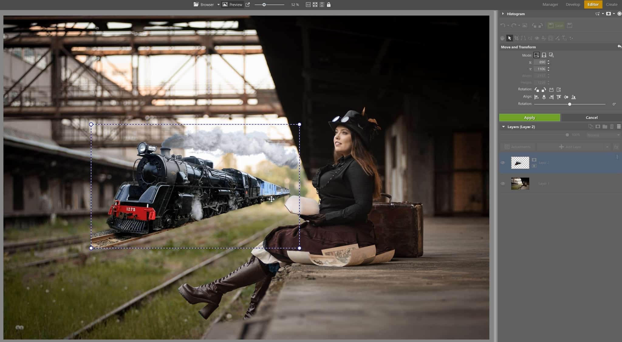 Abandoned Train Station Photo Montage