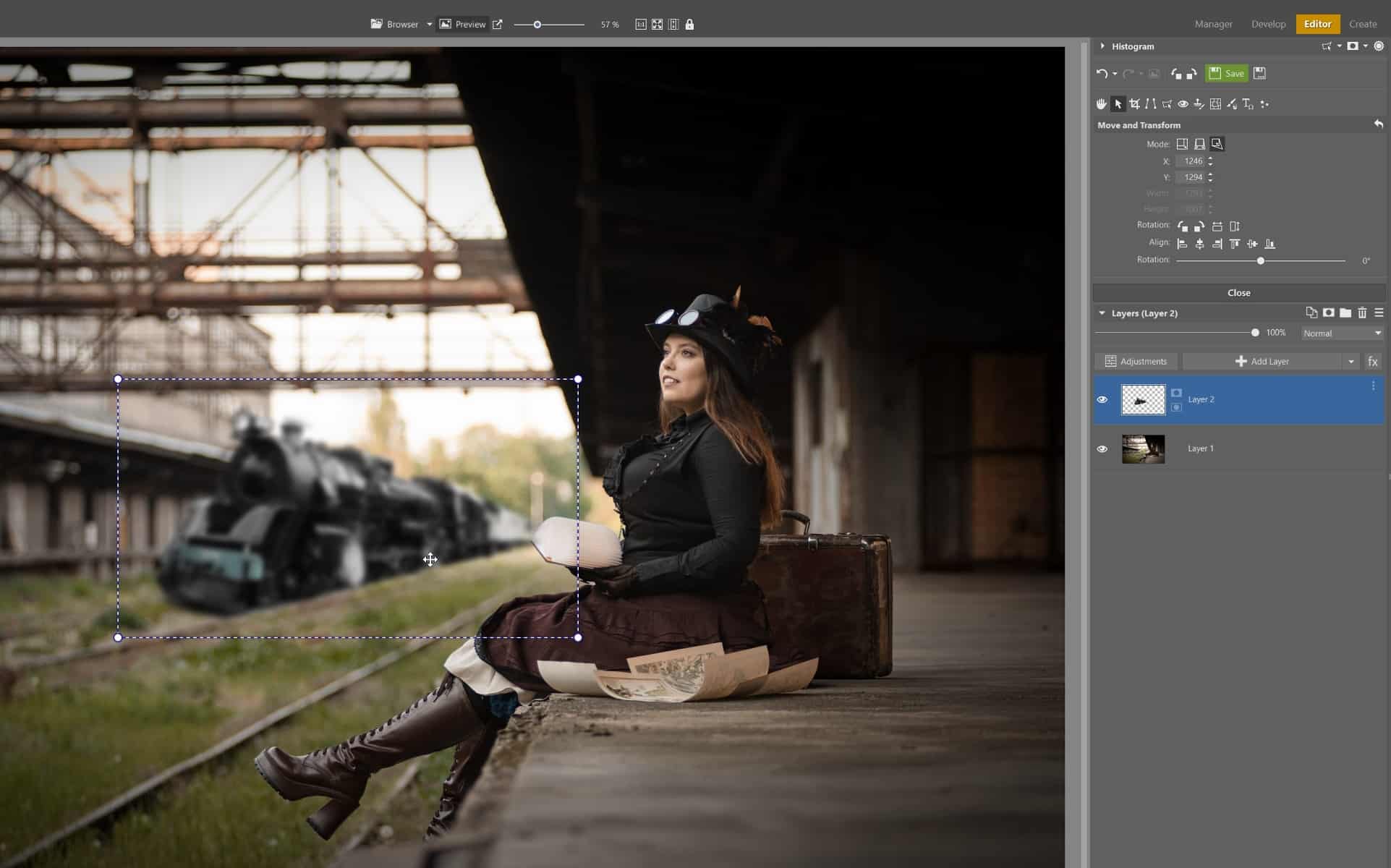 Abandoned Train Station Photo Montage