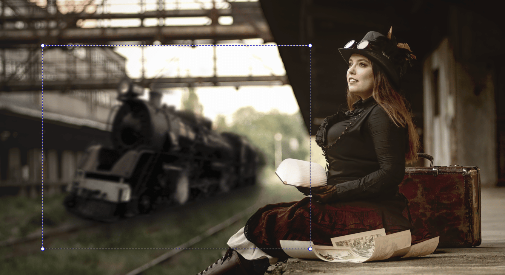 Abandoned Train Station Photo Montage