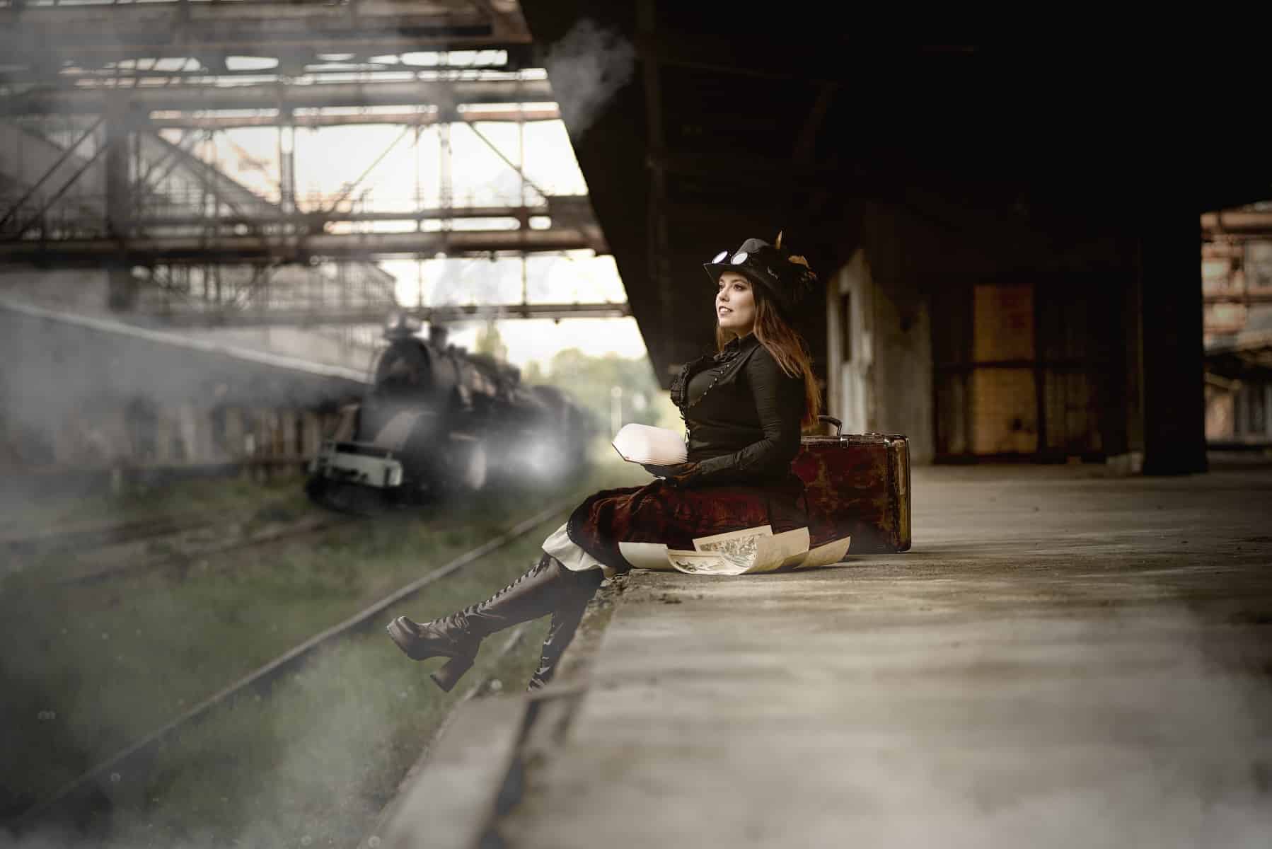 Abandoned Train Station Photo Montage