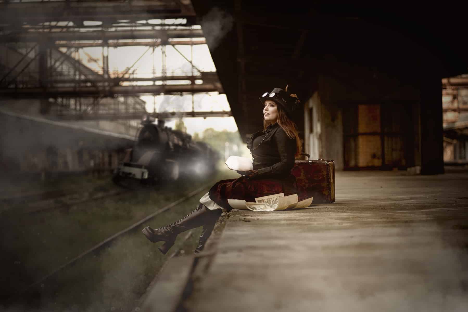 Abandoned Train Station Photo Montage