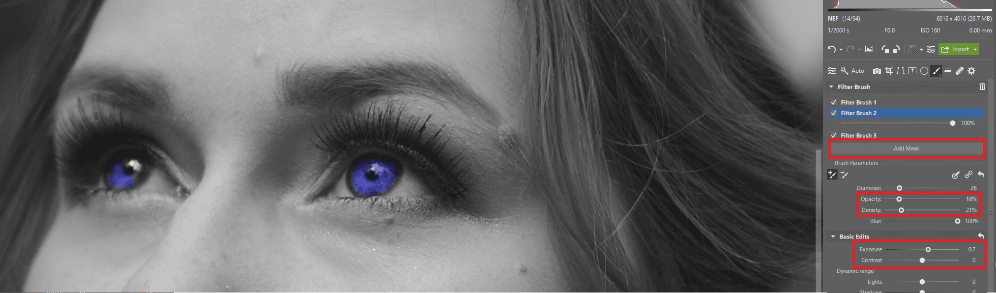 Editing the Eyes to Make Them Pop