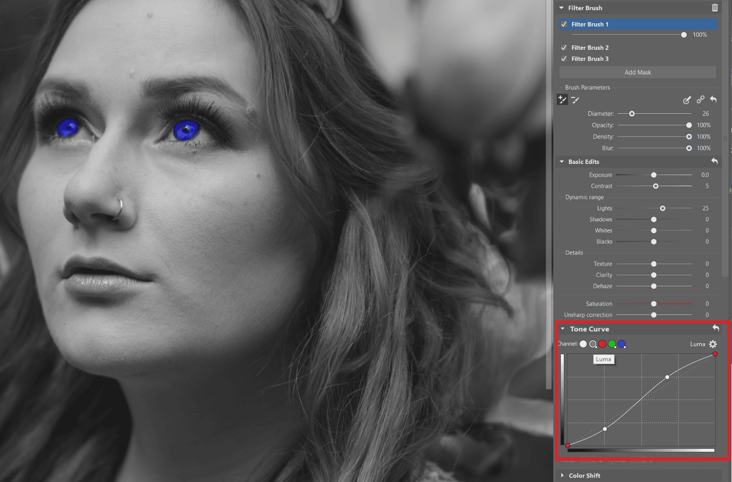 Editing the Eyes to Make Them Pop