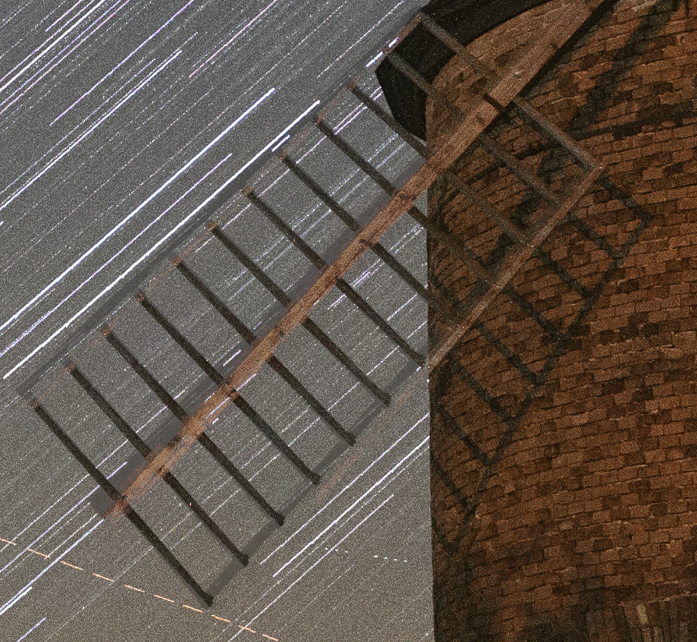 Windmill with Night Sky