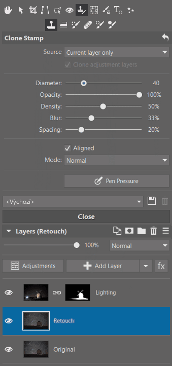 Windmill with Night Sky