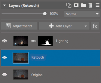 Windmill with Night Sky