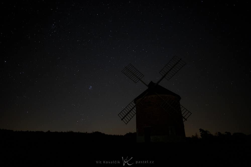 Windmill with Night Sky
