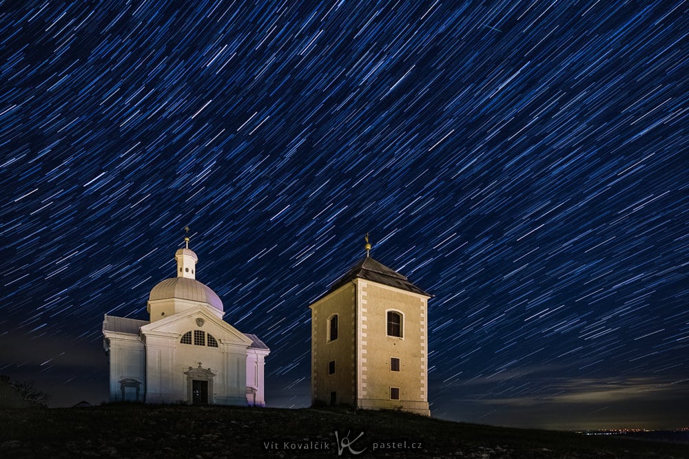 Windmill with Night Sky