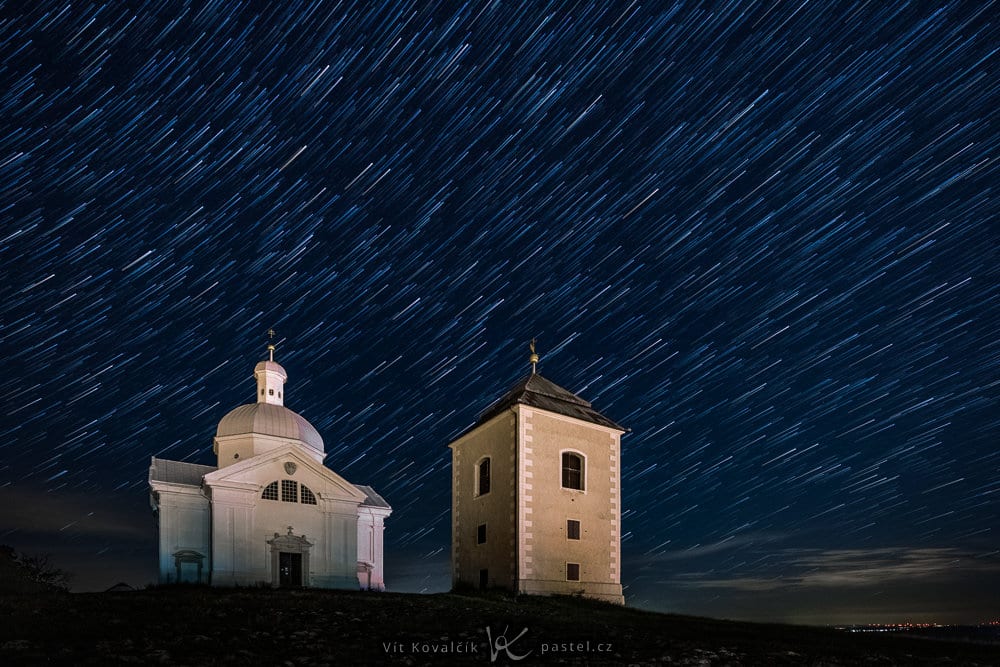 Windmill with Night Sky