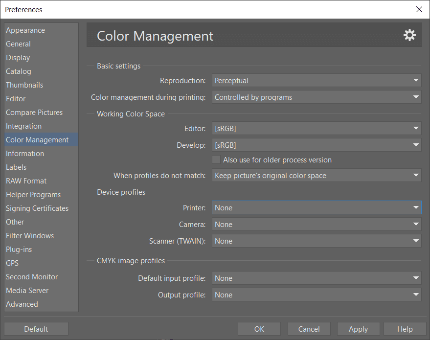Color management in ZPS X